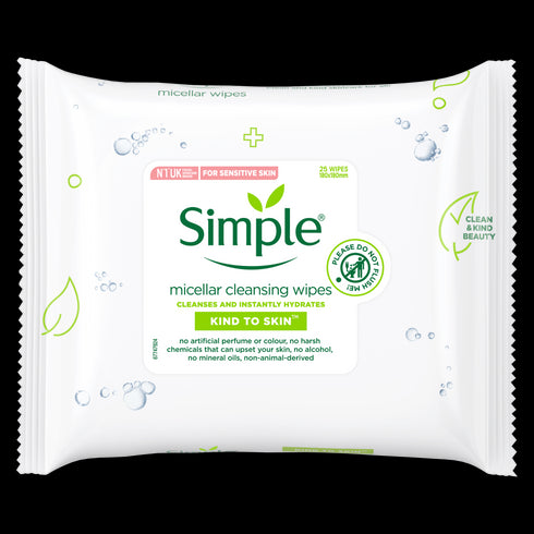 Simple Micellar Cleansing Facial Wipes 25pc